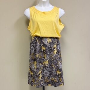 Talbots Yellow and Gray Floral Skirt Set